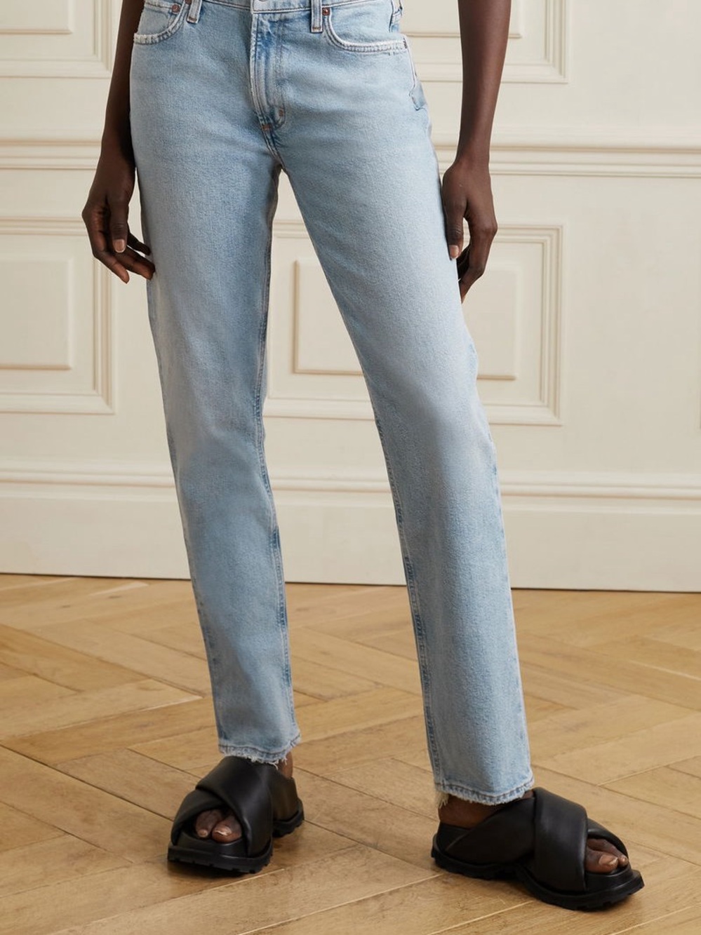 Agolde Lyle Low-Rise Slim Jeans Rift Light Wash Size 25 - Picture 2 of 16